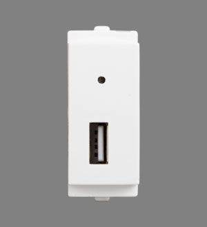 White 2.1A Dual USB Ports Wall Socket Charger