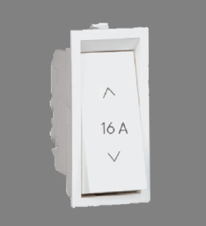 2 Way 1M Modular Electrical Switch (White, 16A)
